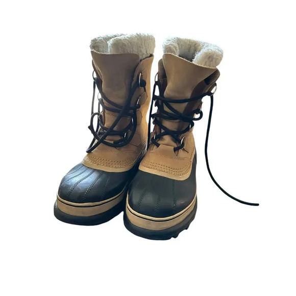 Sorel Caribou Tan Waterproof Snow Boots Size 8 - Picture 3 of 9